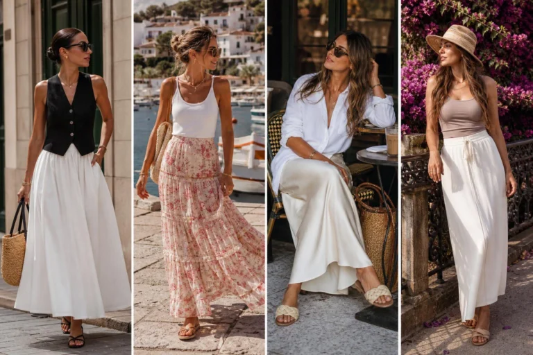 maxi skirt outfit ideas summer