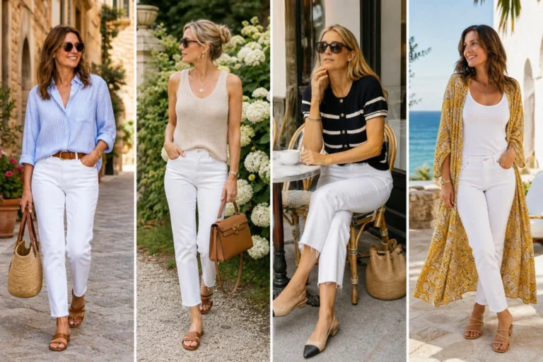 white jeans mom outfit summer