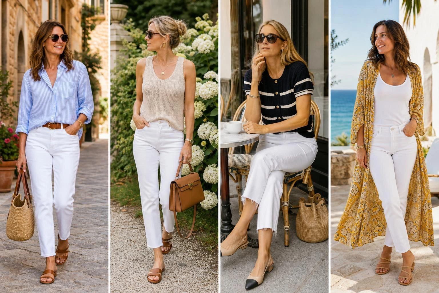 white jeans mom outfit summer