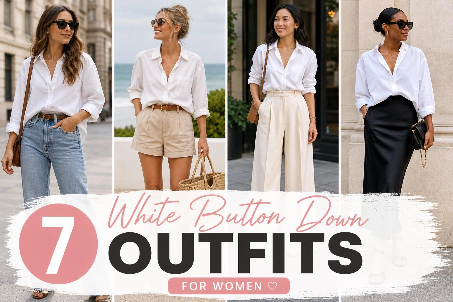 7 womens white button down shirt outfit