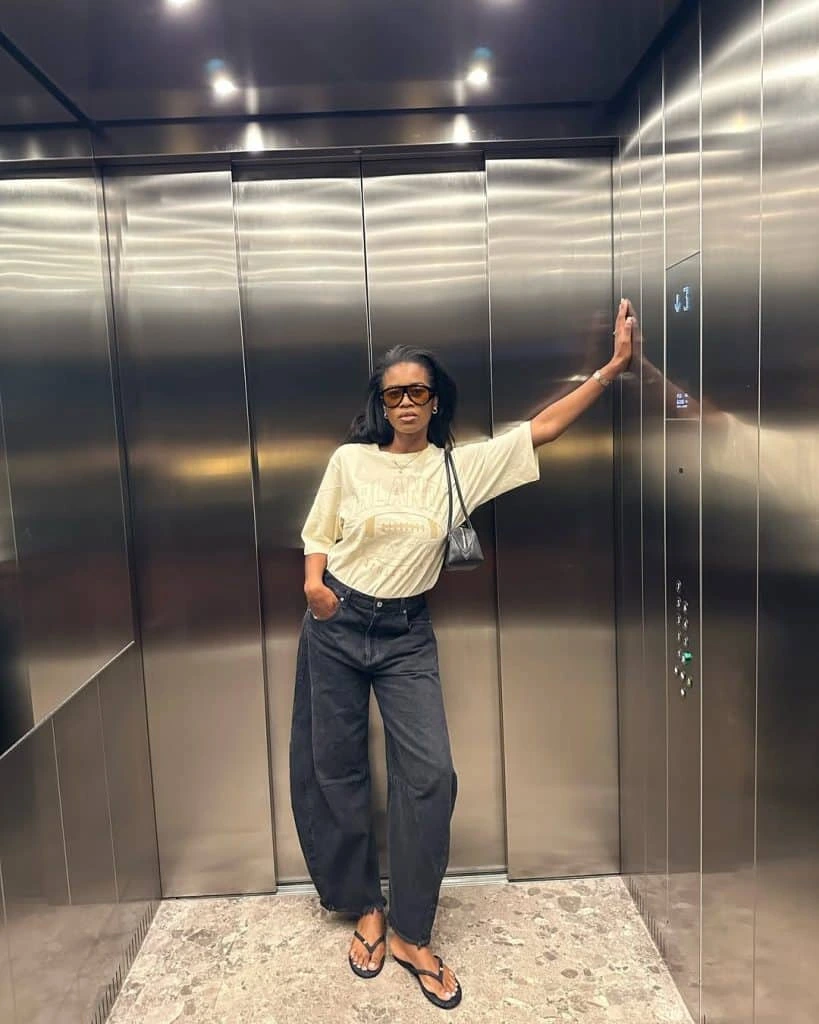 2- A Tee, Vest, and Strappy Sandals