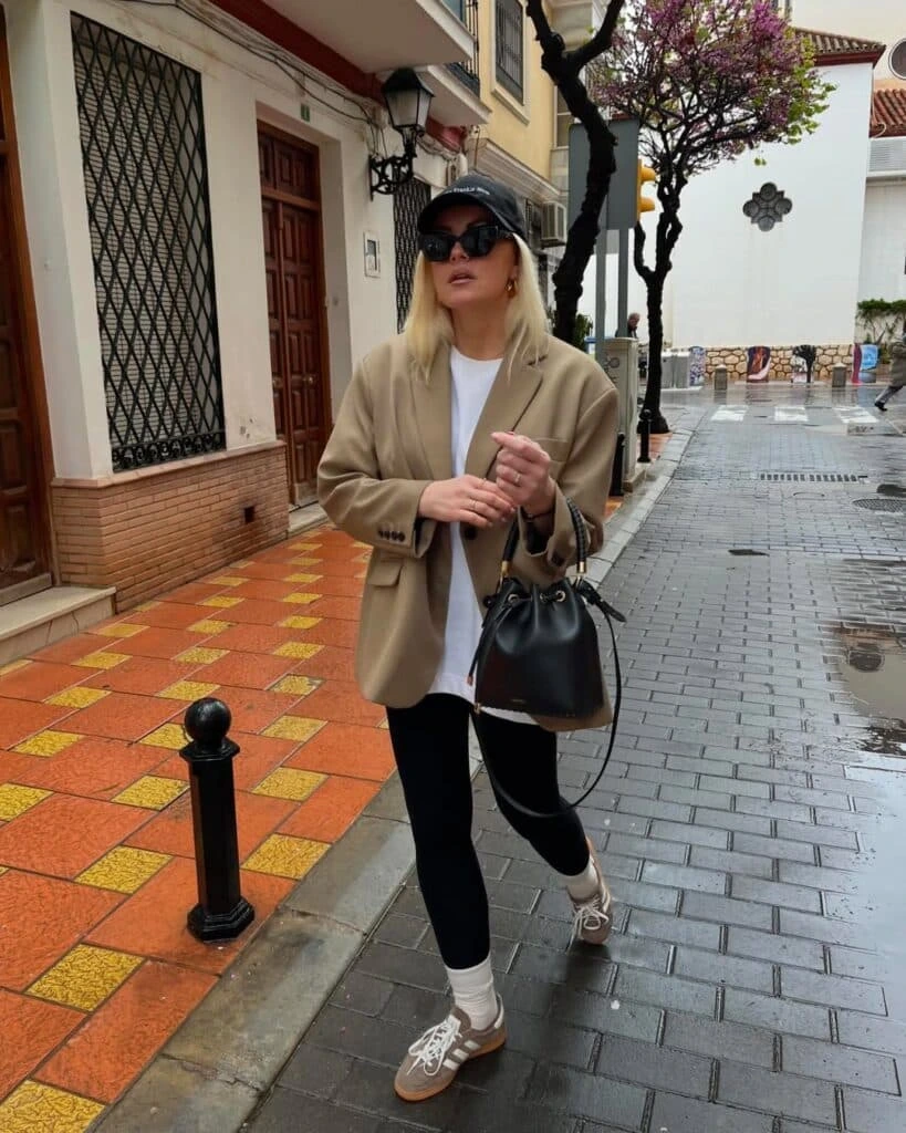 6- An Oversized Blazer with a White Tee