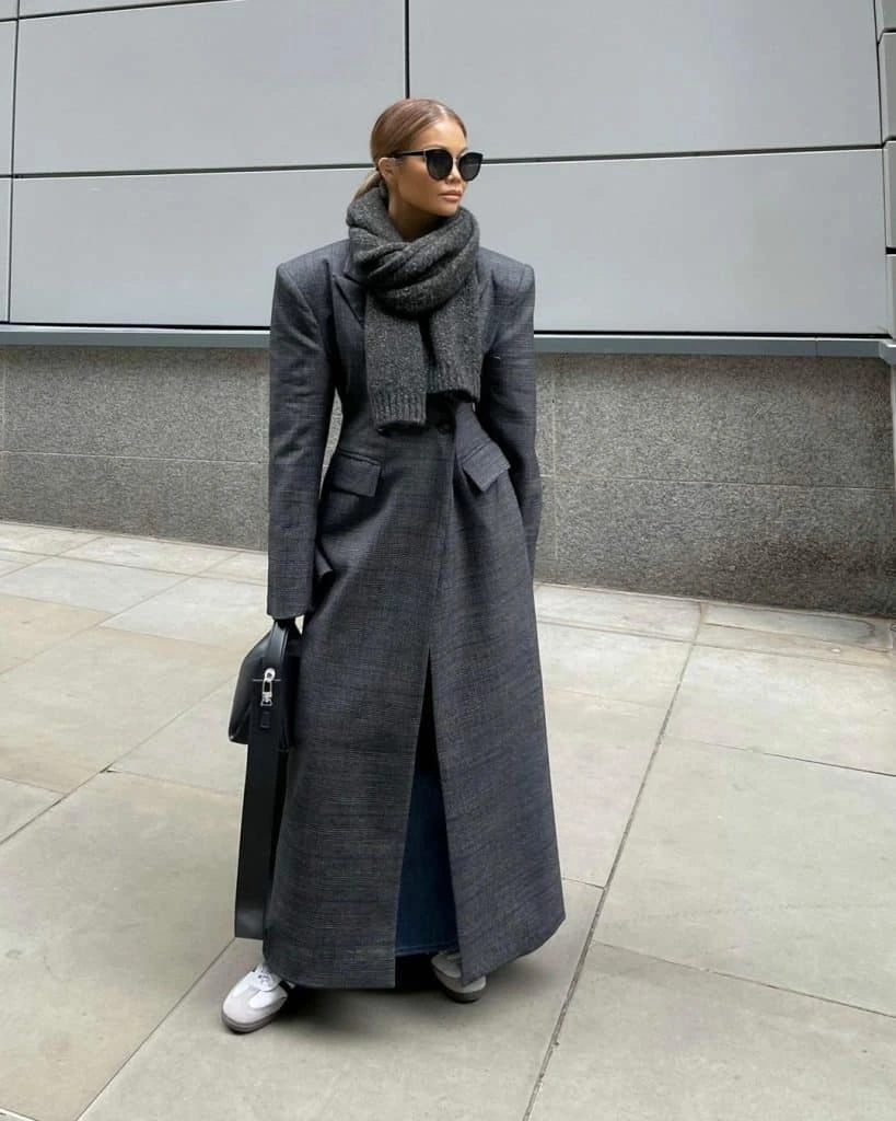 7- Brown Wool Coat for Snowy Days