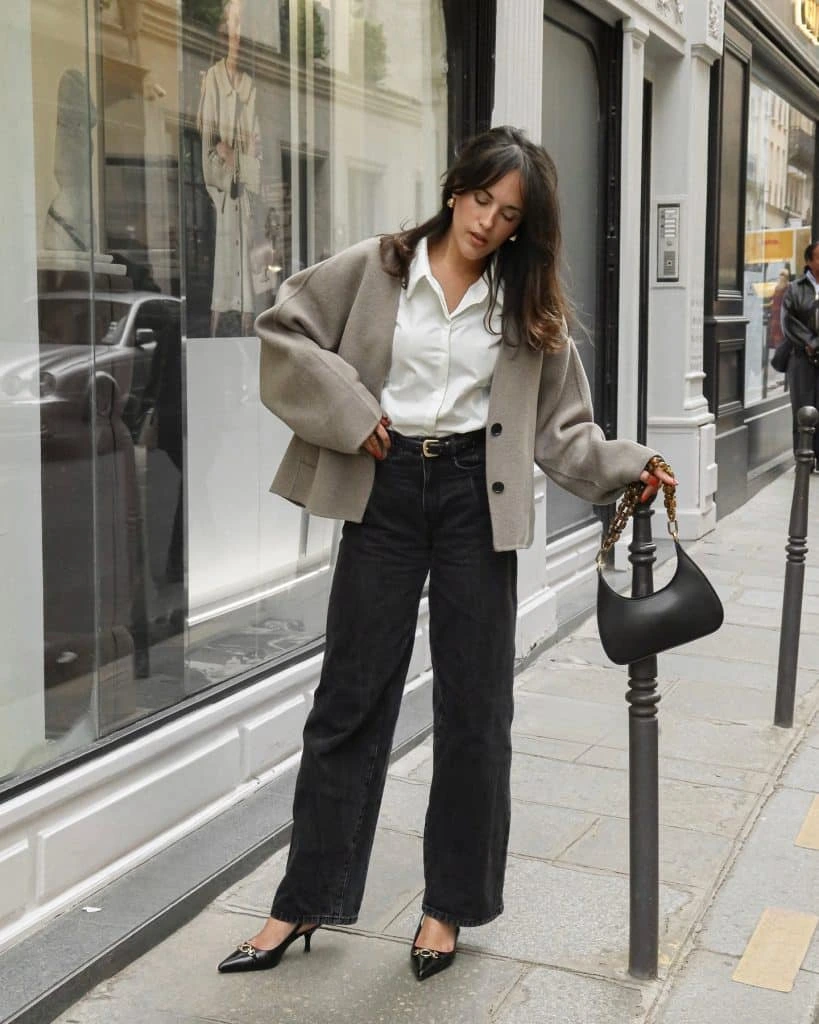 6- Button-Up Shirt with a Cropped Shacket
