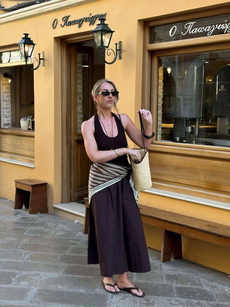 8- Chocolate Brown Halter Dress