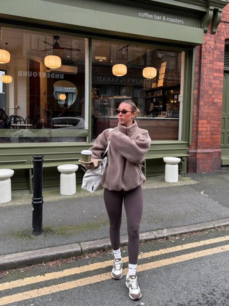 4- Cozy Leggings with a Teddy Fleece Jacket
