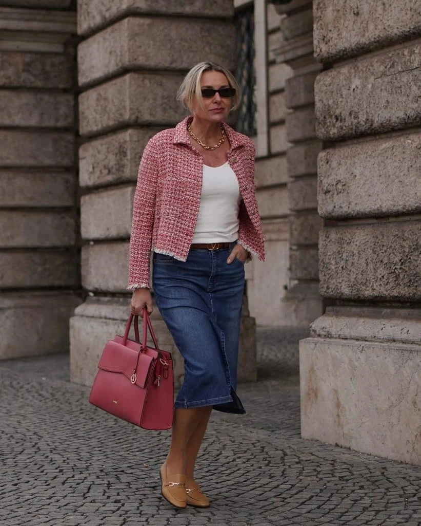 2- Denim Skirt with a Lady Jacket
