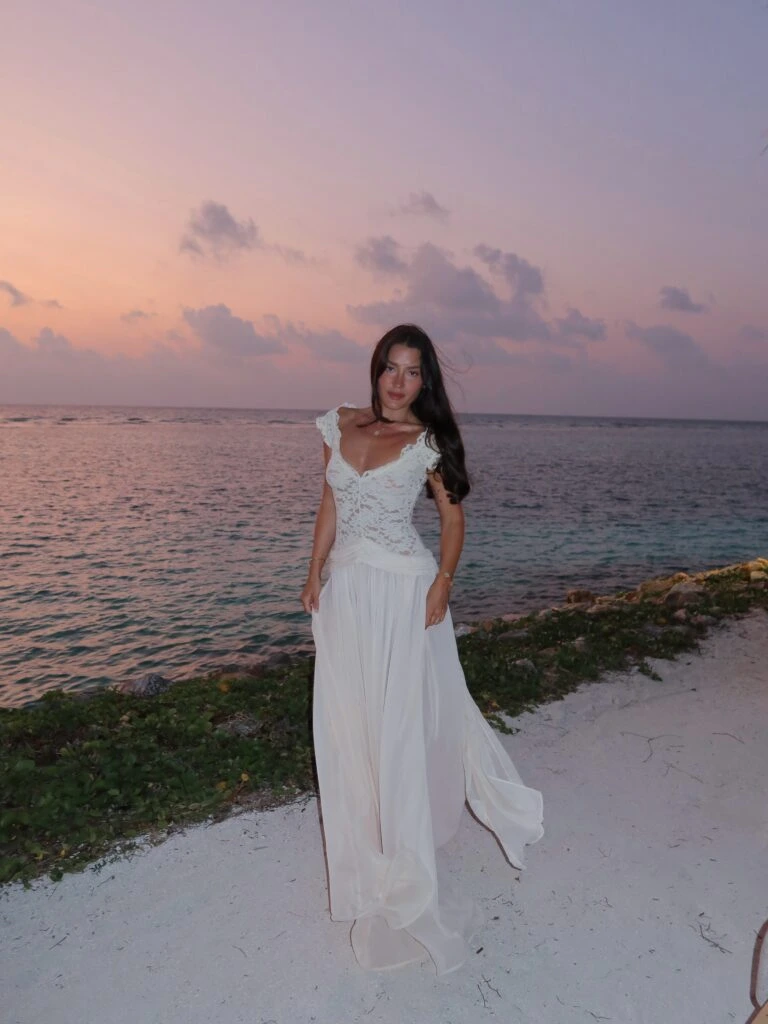 13- Lace Bodice Chiffon Maxi