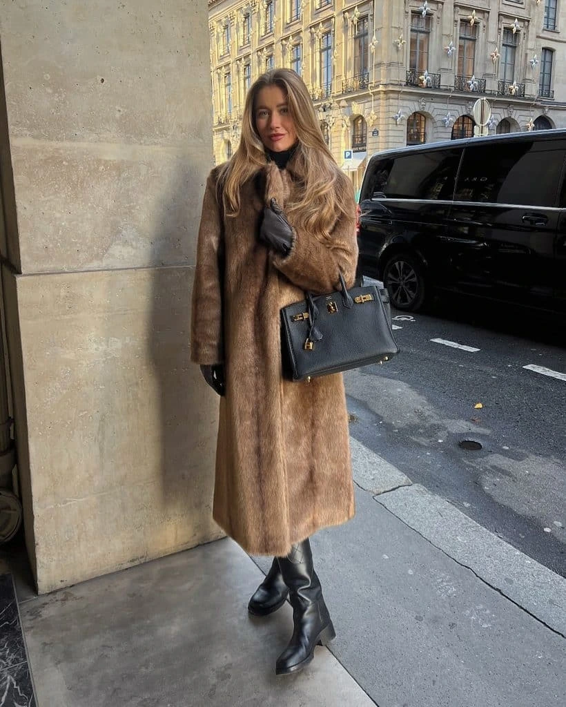 2- Long Faux Fur and Knee-High Boots