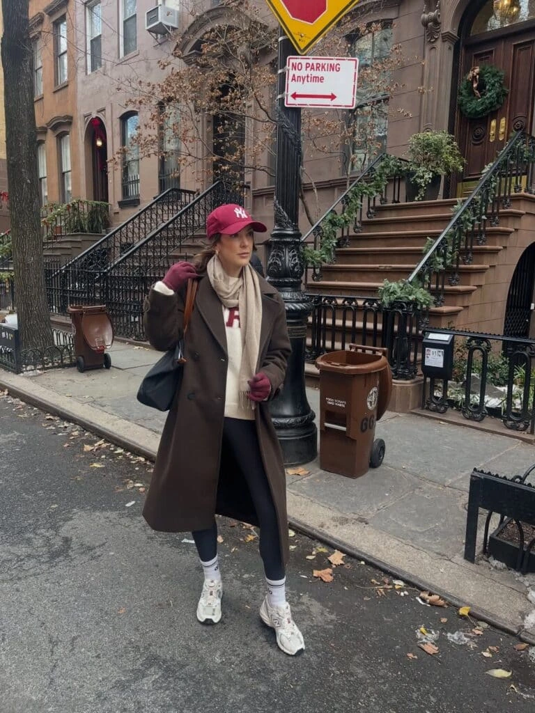 8- Long Wool Coat and Baseball Cap