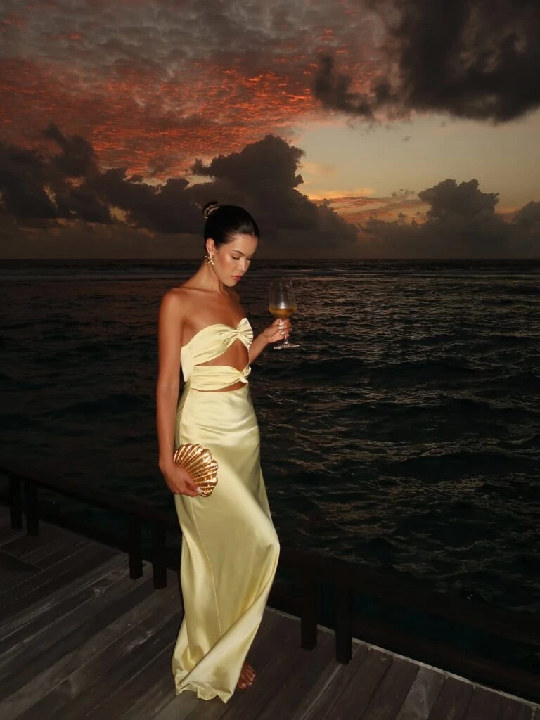8- Satin Cut-Out Dress