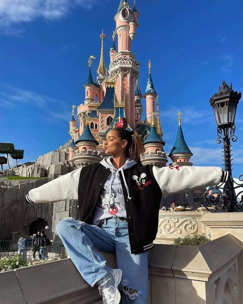 5- Varsity Jacket with Baggy Jeans