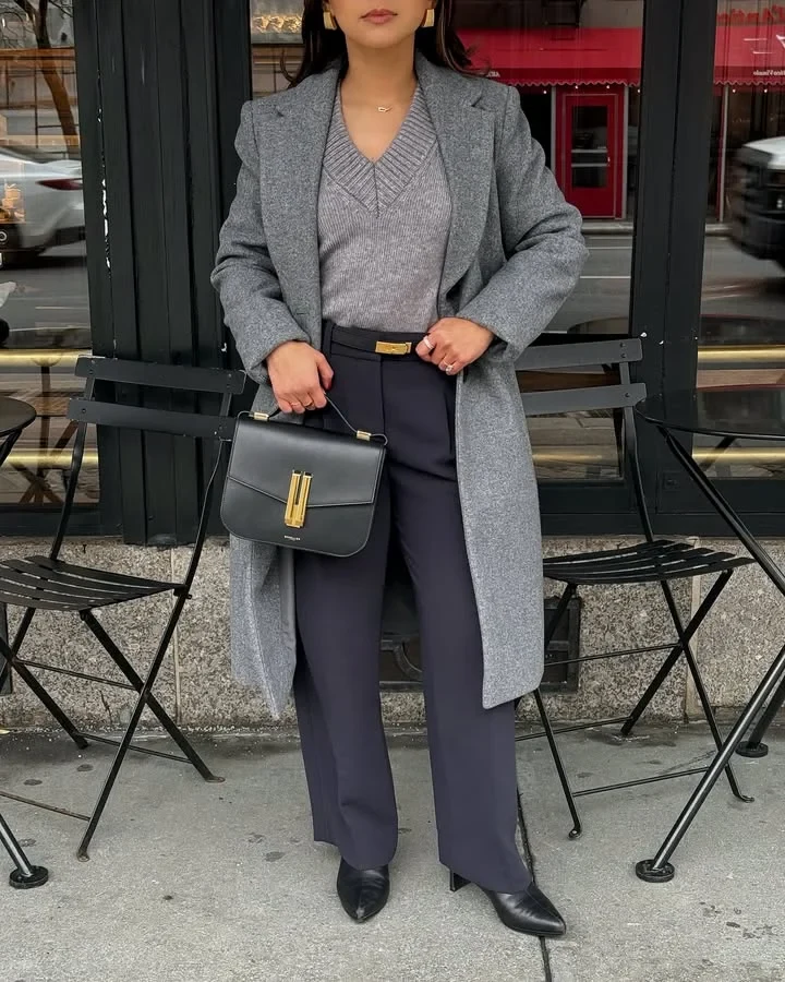 winter work outfits for petites Image Credit: @lopezbrit