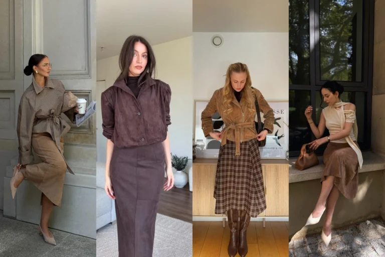 15 Suede Skirt Outfit Ideas featured outfit collage