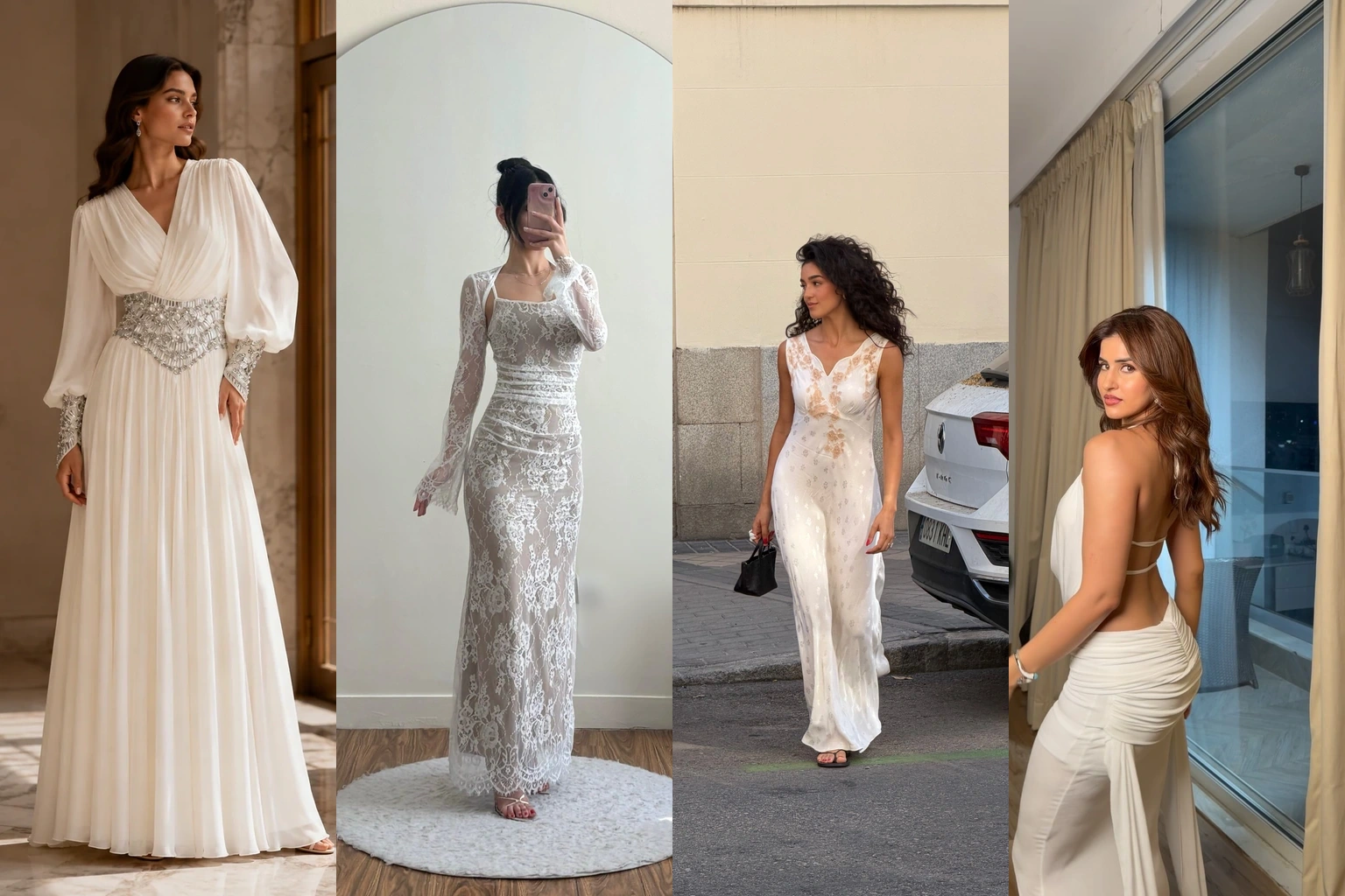 17 Long White Dress Outfit Ideas featured outfit collage