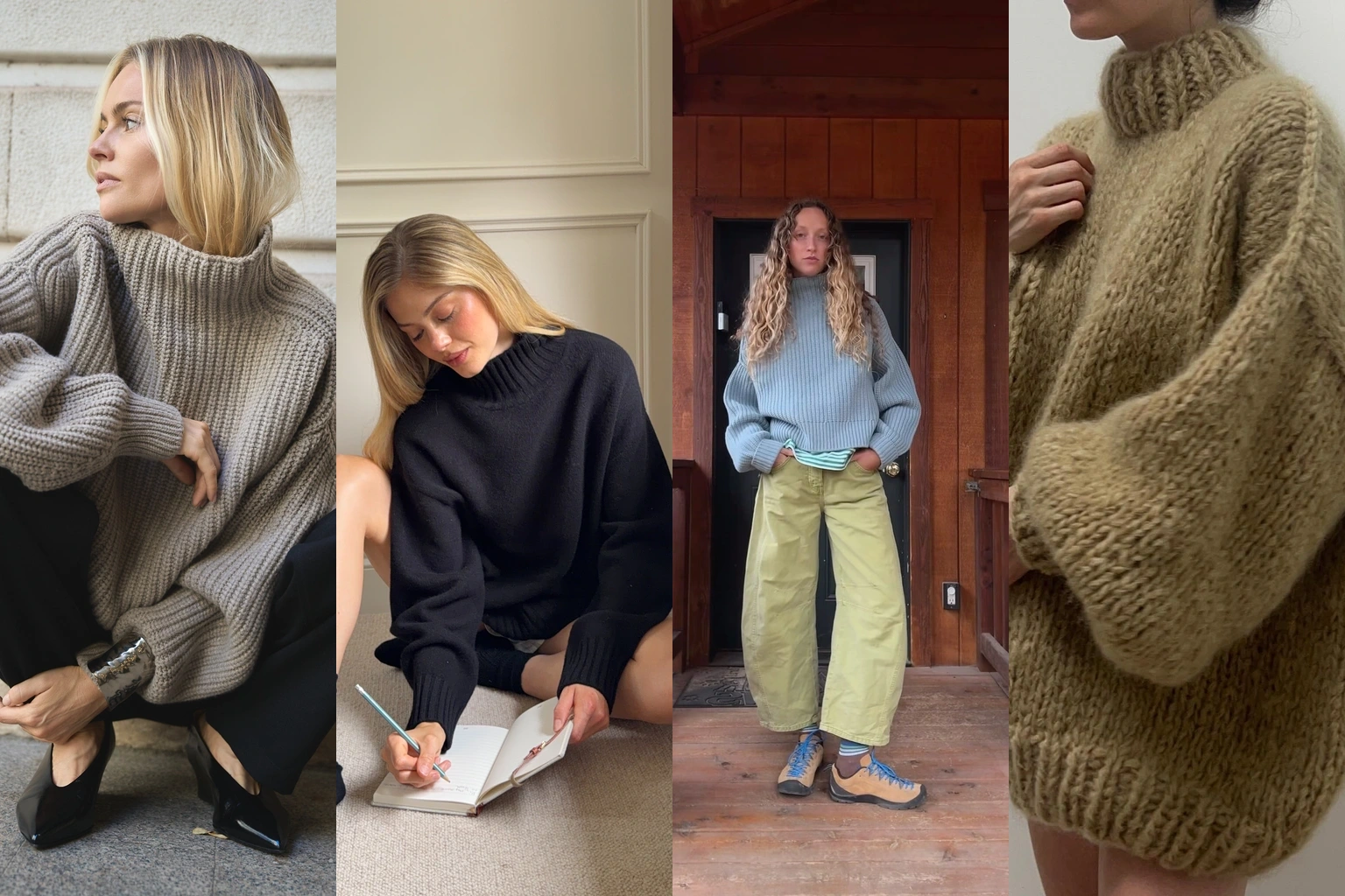 17 Oversized Turtleneck Outfit Ideas featured outfit collage