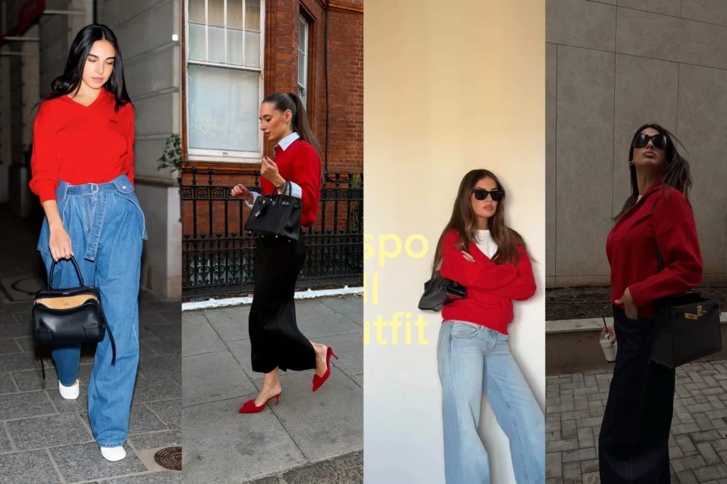 20 Chic Red Sweater Outfit Ideas