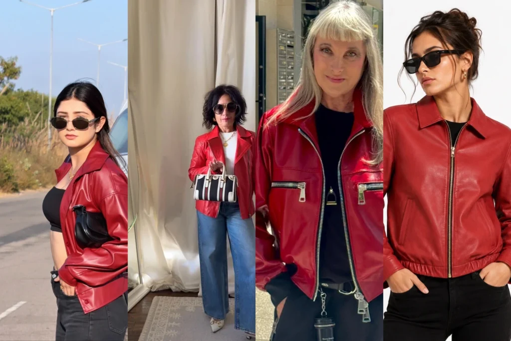 20 Red Leather Jacket Outfit Ideas