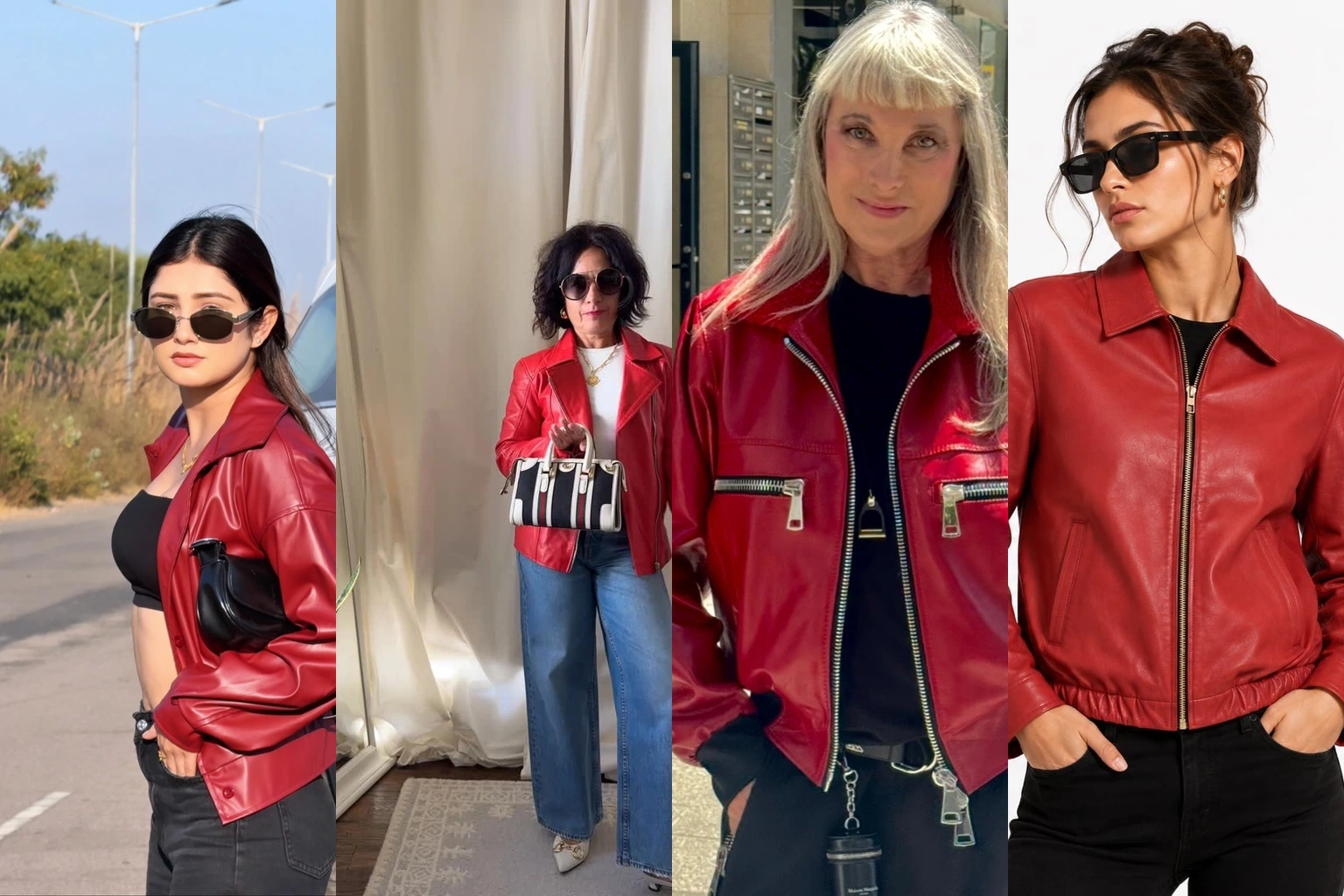 20 Red Leather Jacket Outfit Ideas featured outfit collage