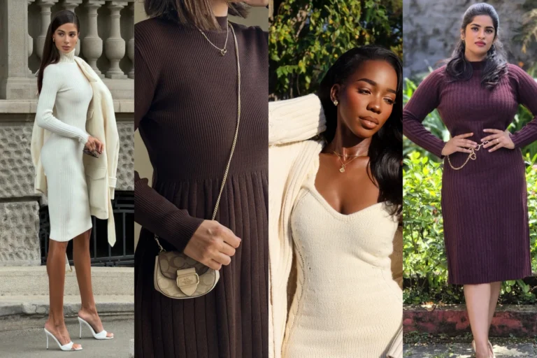 20 Ribbed Knit Midi Dress Outfit Ideas featured outfit collage
