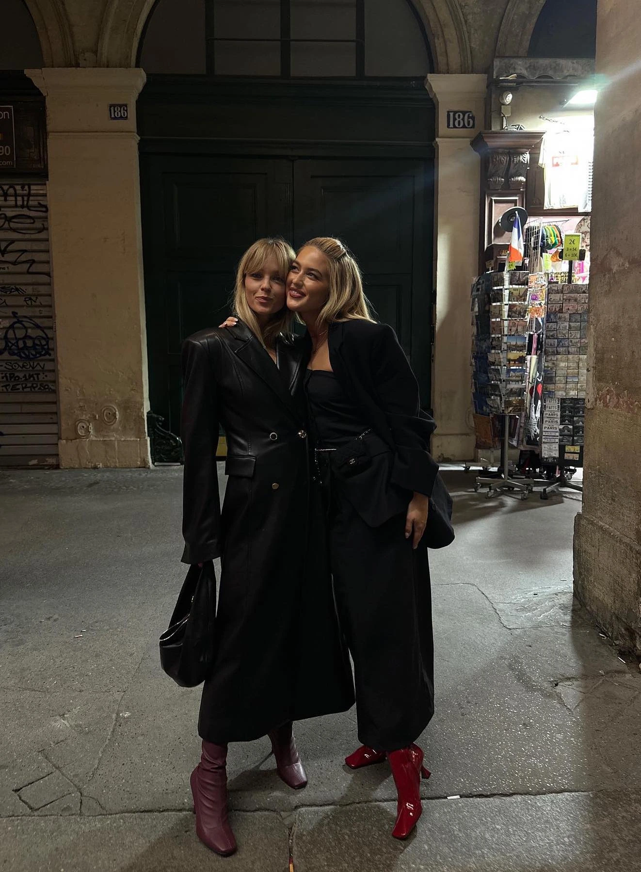 3- Black Outerwear With Burgundy Boots