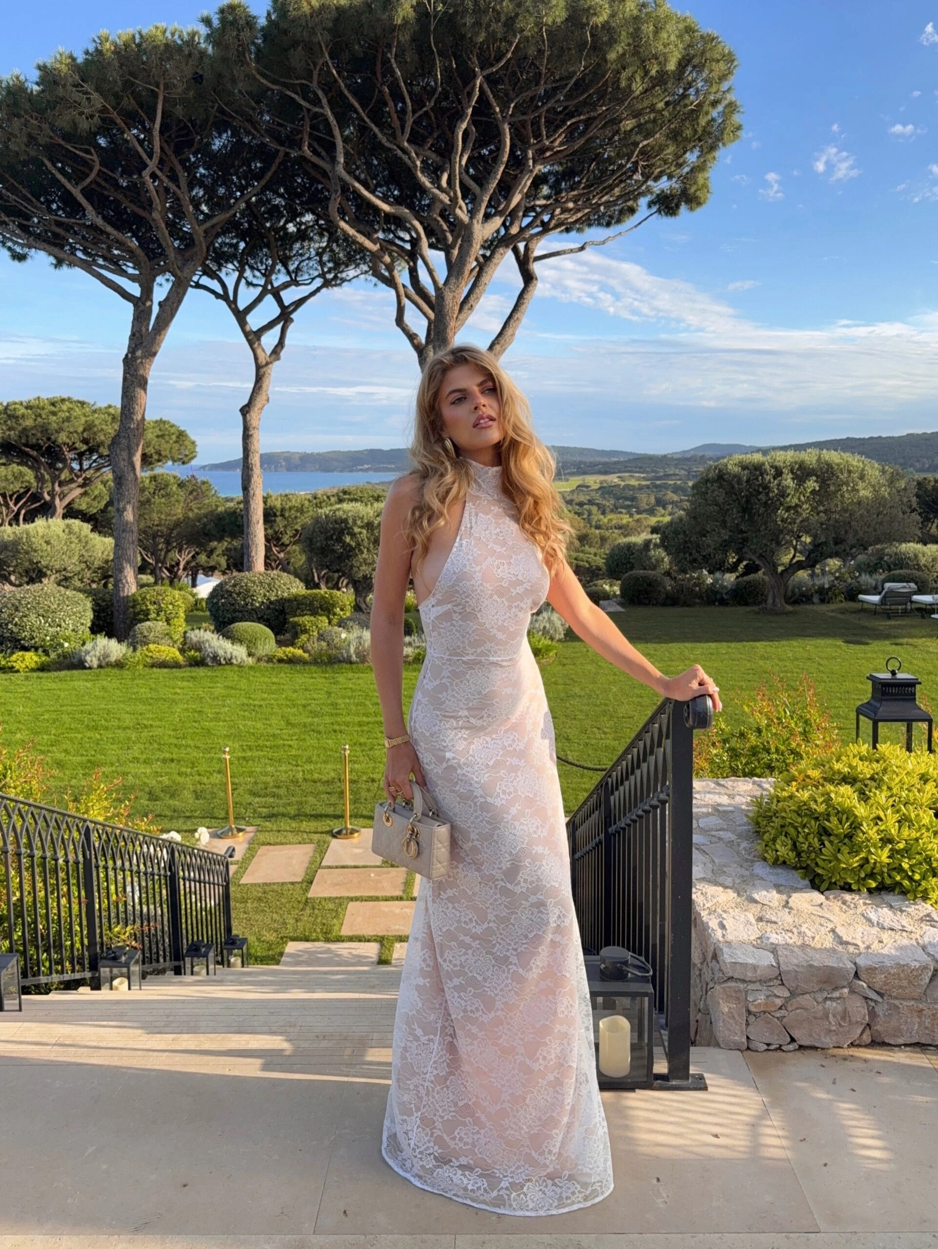7- Blush Lace Halterneck Gown