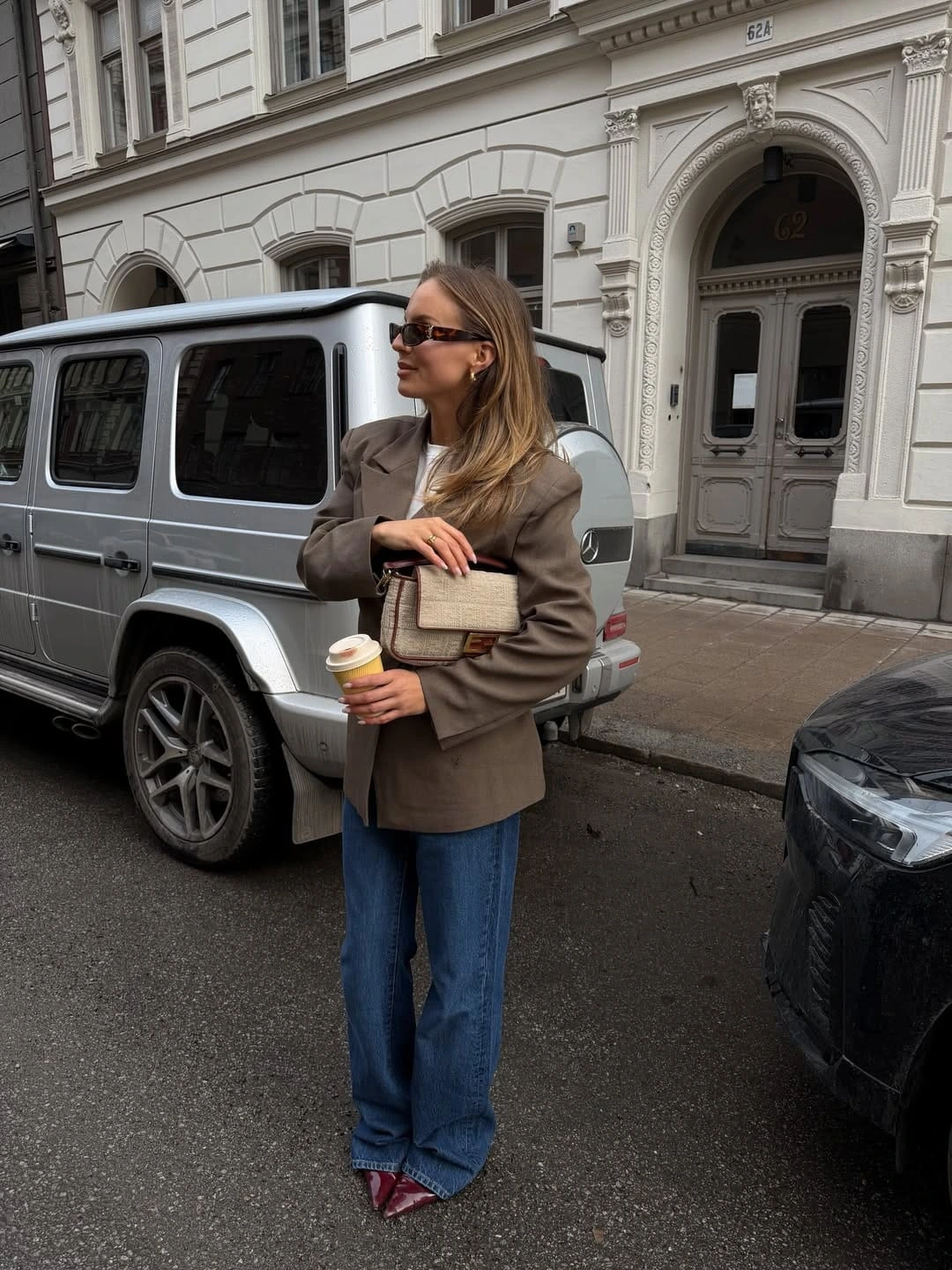 11- Brown Blazer and Blue Jeans
