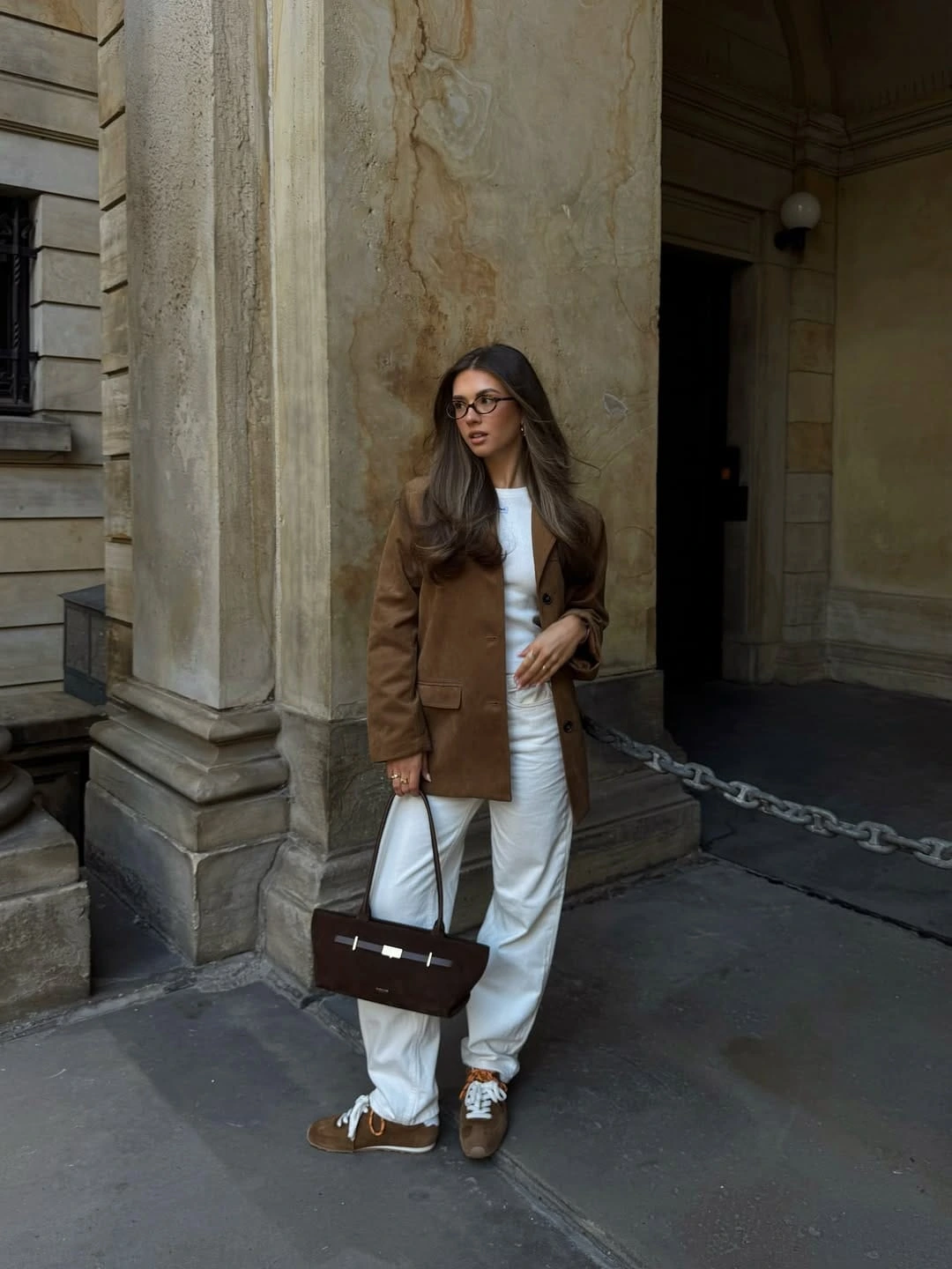 19- Brown Blazer and White Co-ord