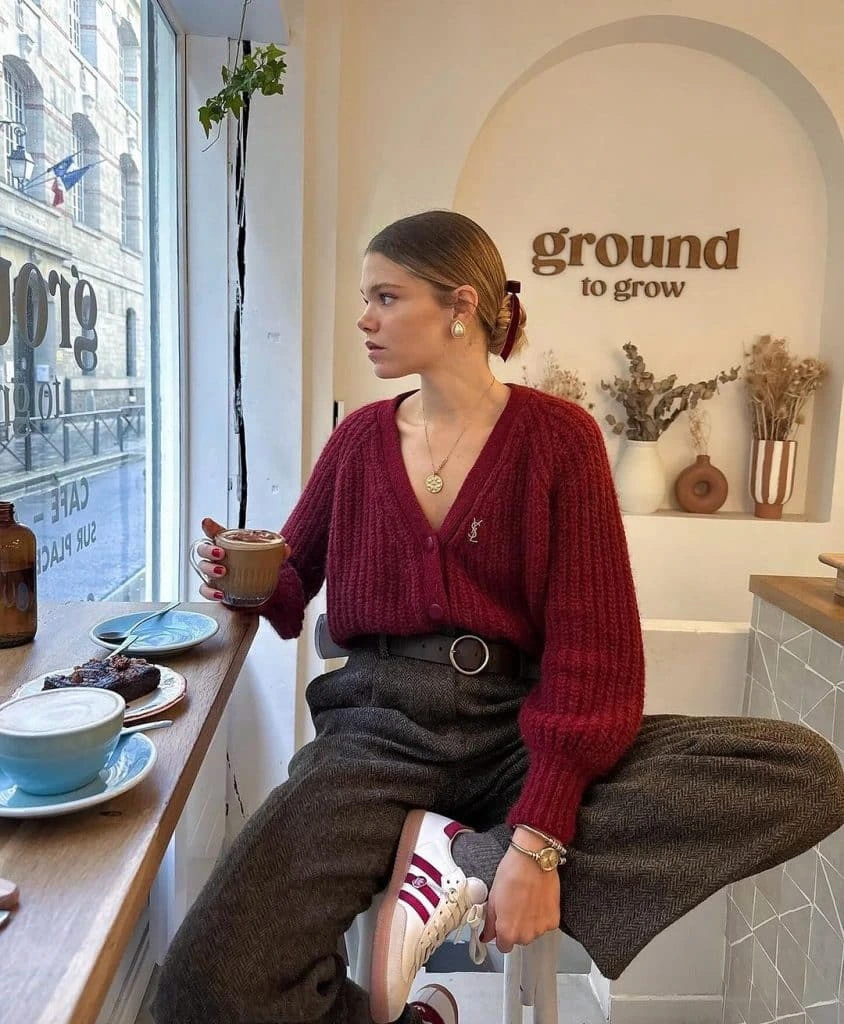 15- Burgundy Tops With Neutral Layers