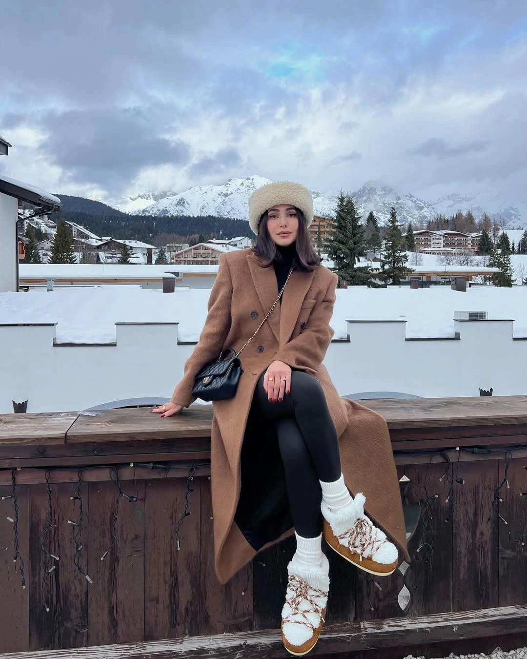 11- Camel Overcoat and Shearling Boots
