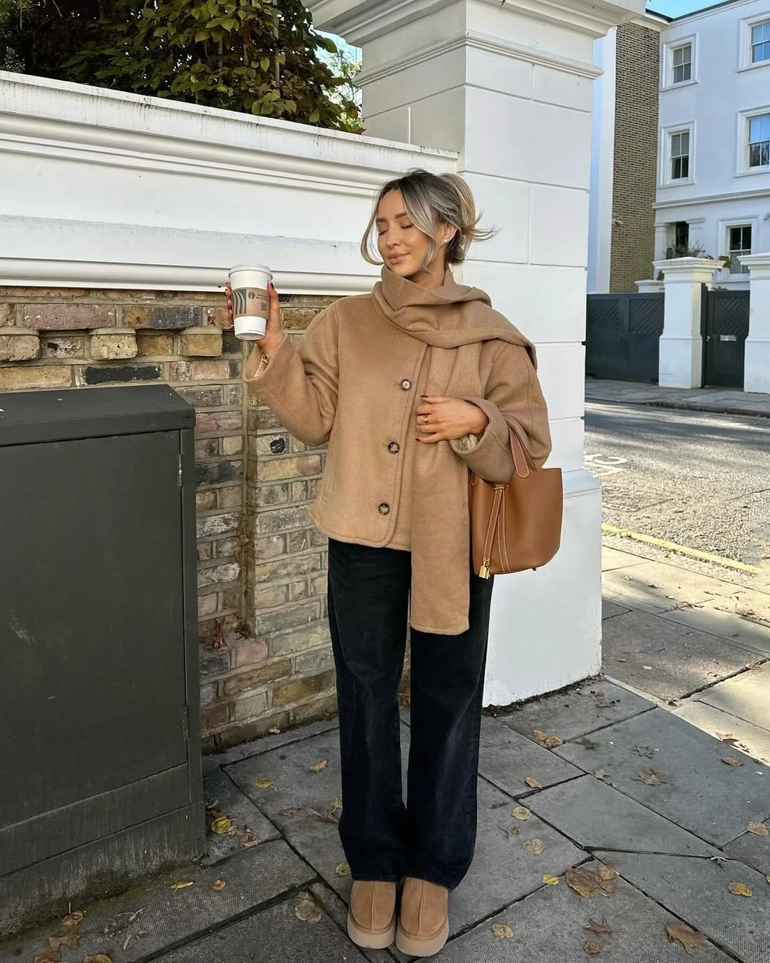 21- Camel Wool Jacket and Straight-Leg Pants