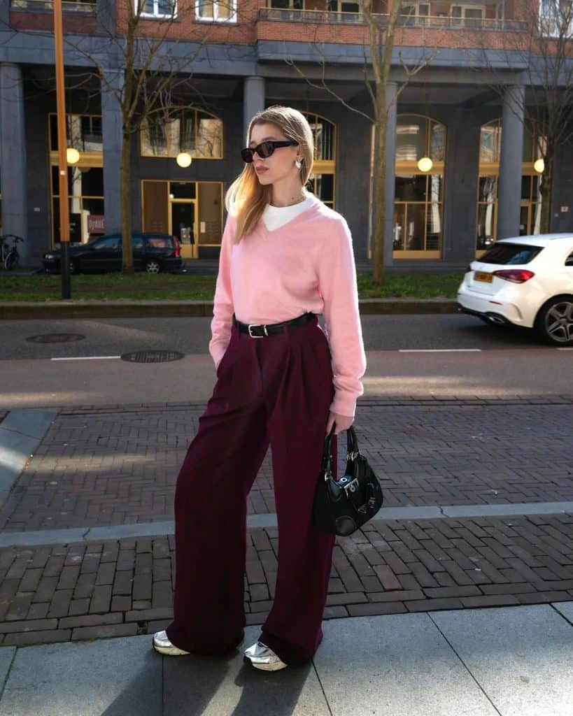 5- Ease In With a Pink Sweater