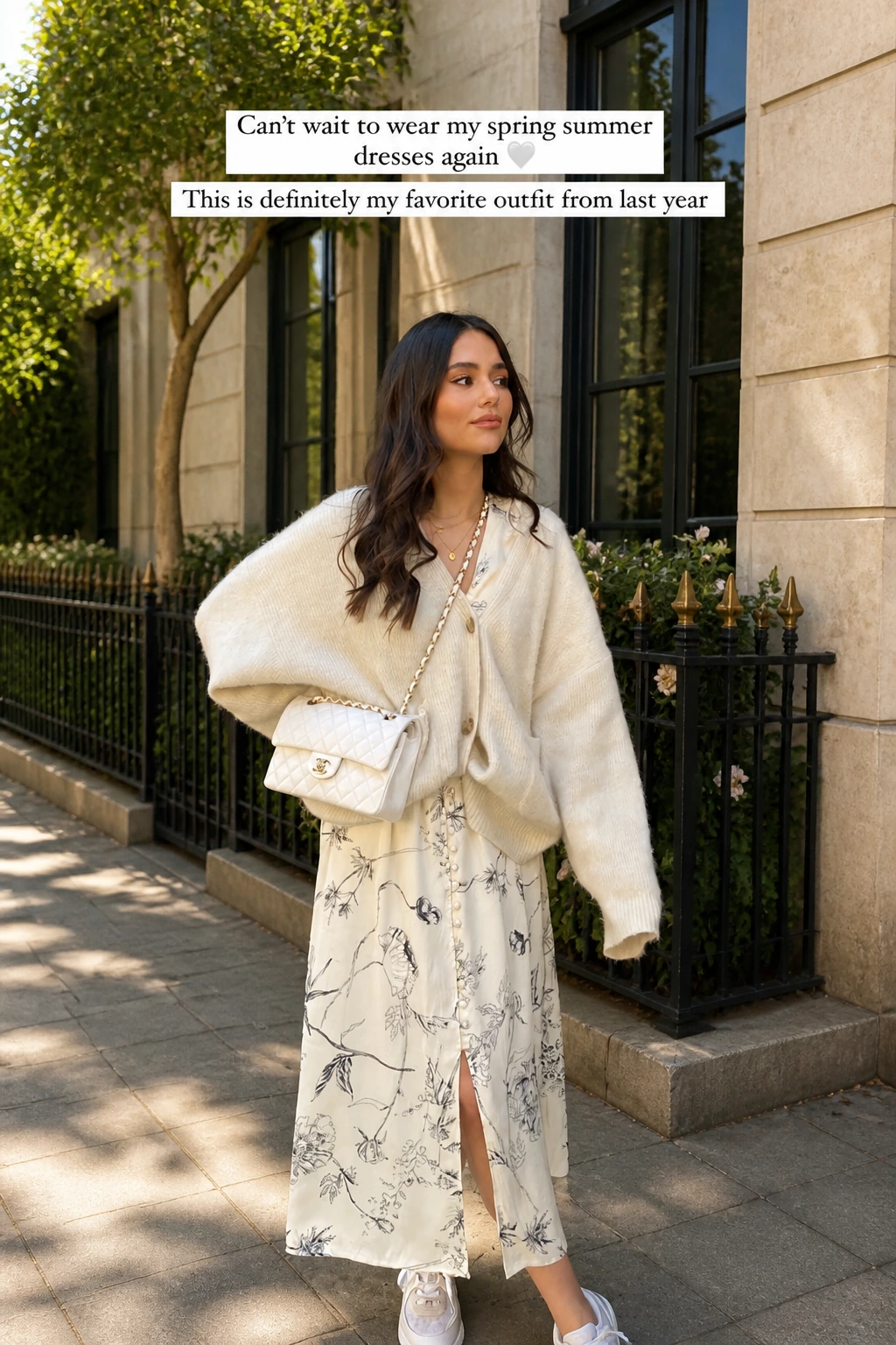 14- Floral Dress and Cardigan