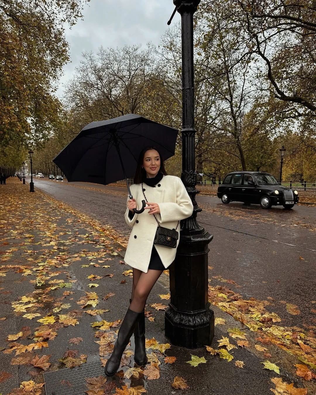 11- Ivory Coat with a Black Mini
