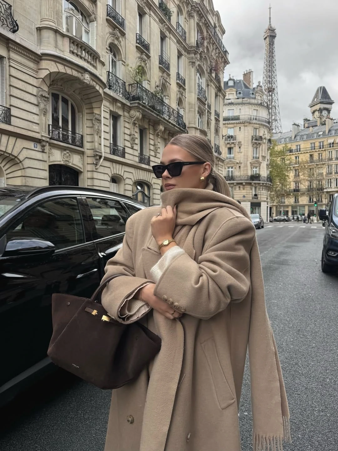 19- Matching Camel Coat and Wool Scarf