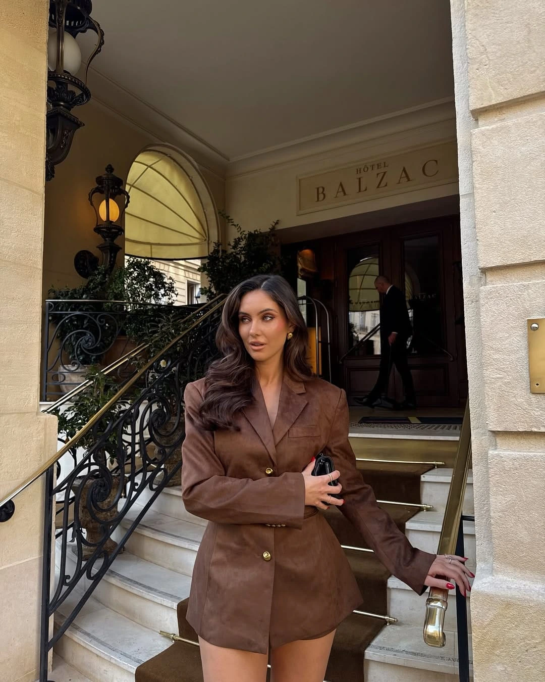 22- Minimal Chocolate Blazer Dress