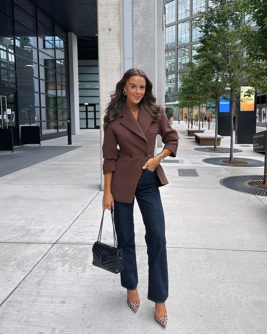 4- Mocha Blazer with Dark Jeans