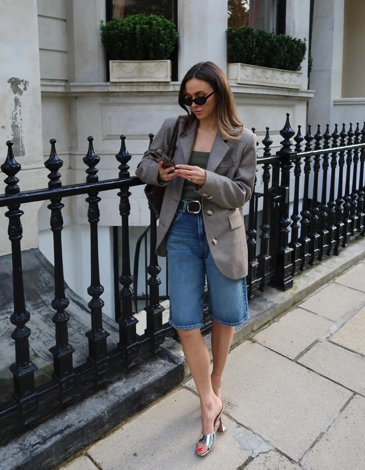 13- Olive Bandeau and Tailored Blazer