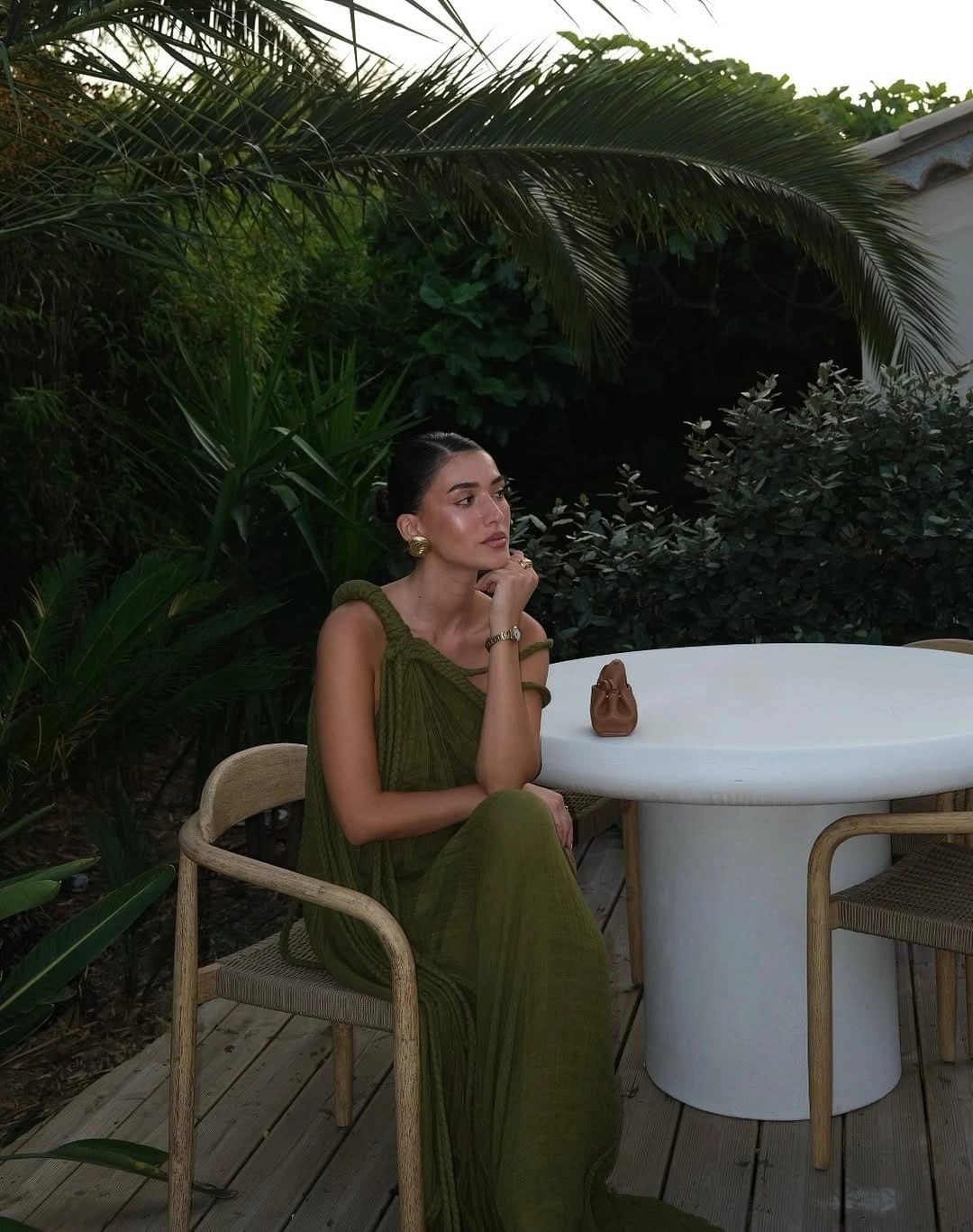 17- Olive Ribbed Maxi Dress