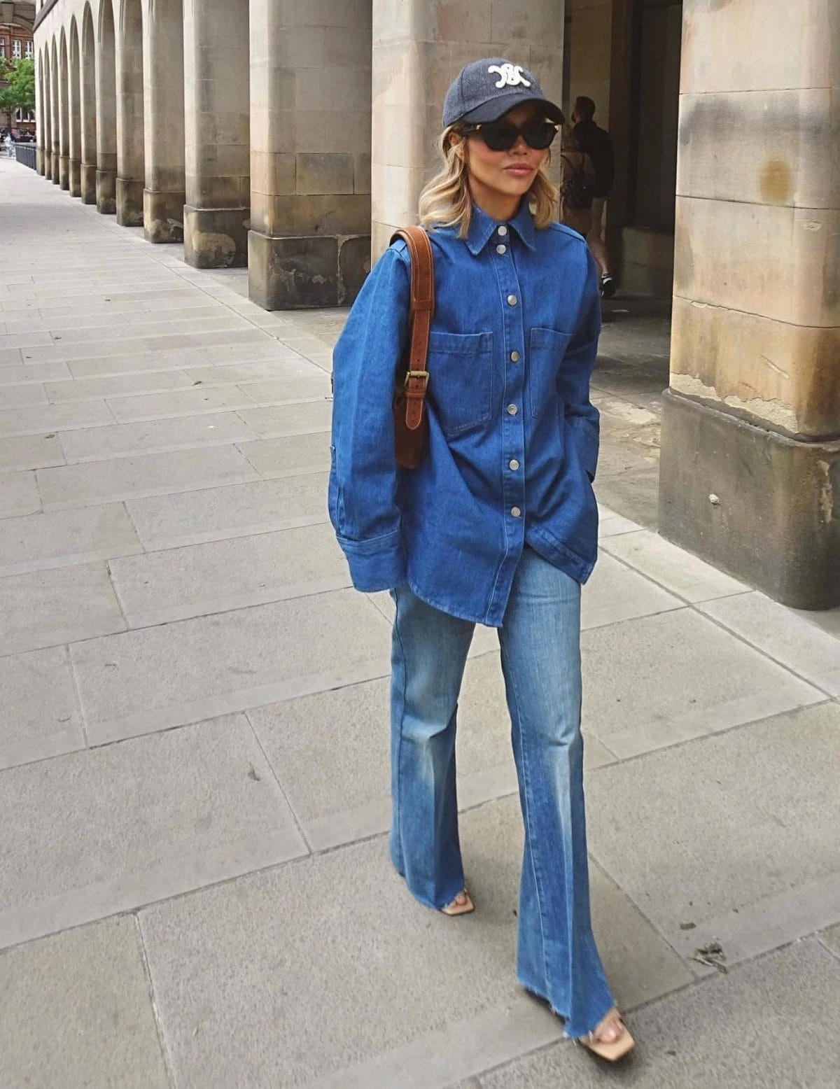 9- Oversized Shirt and Flared Jeans