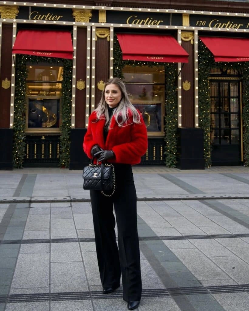 6- Red Faux Fur Over Black