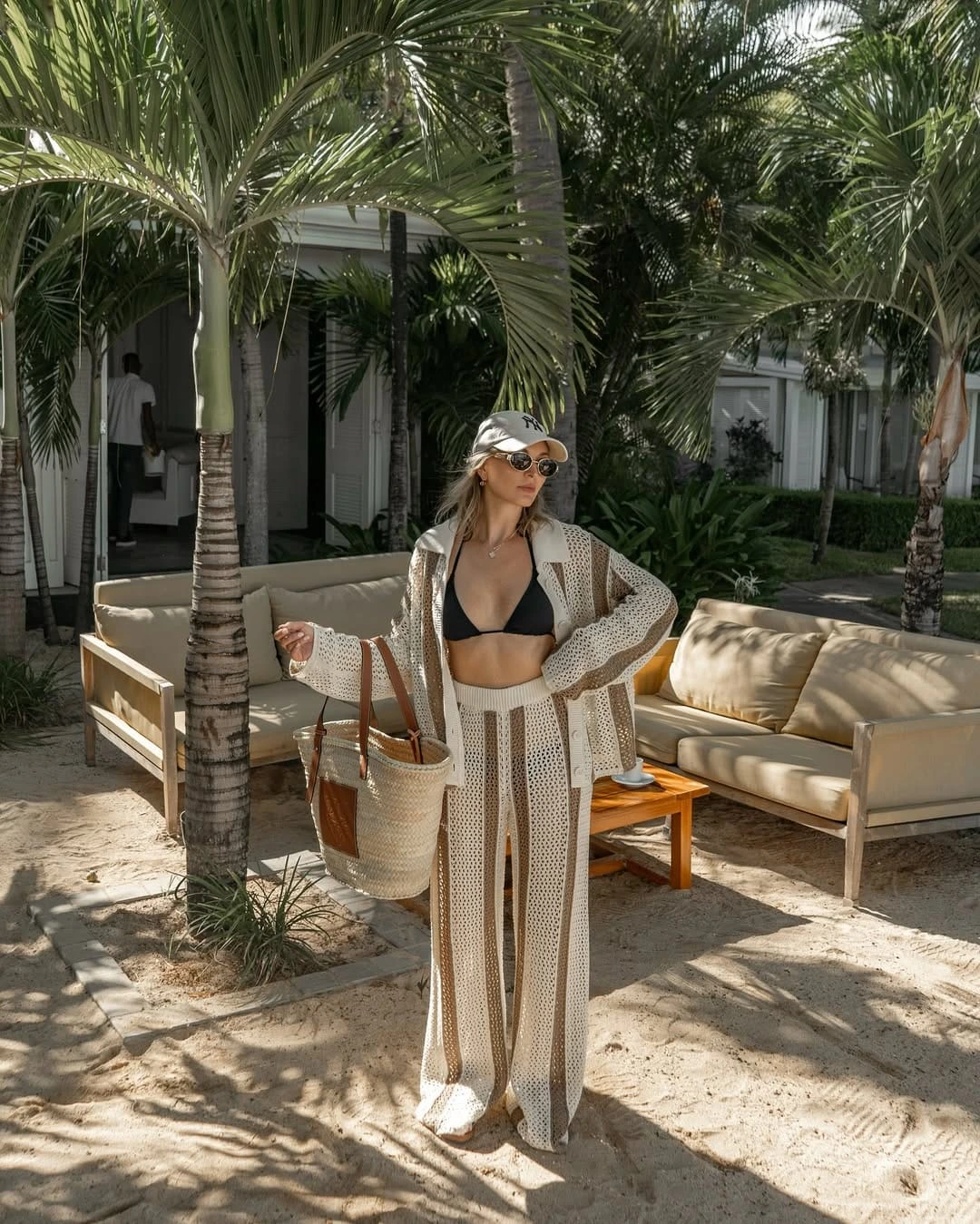 21- Striped Crochet Set with Duster