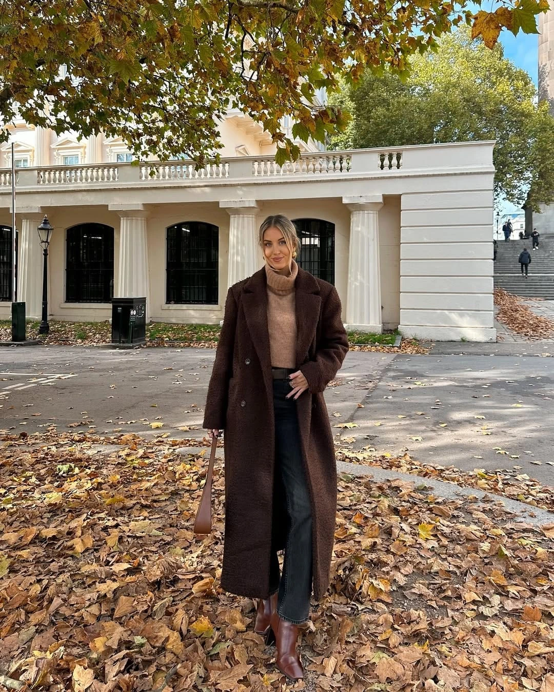21- Textured Mocha Coat and Knit