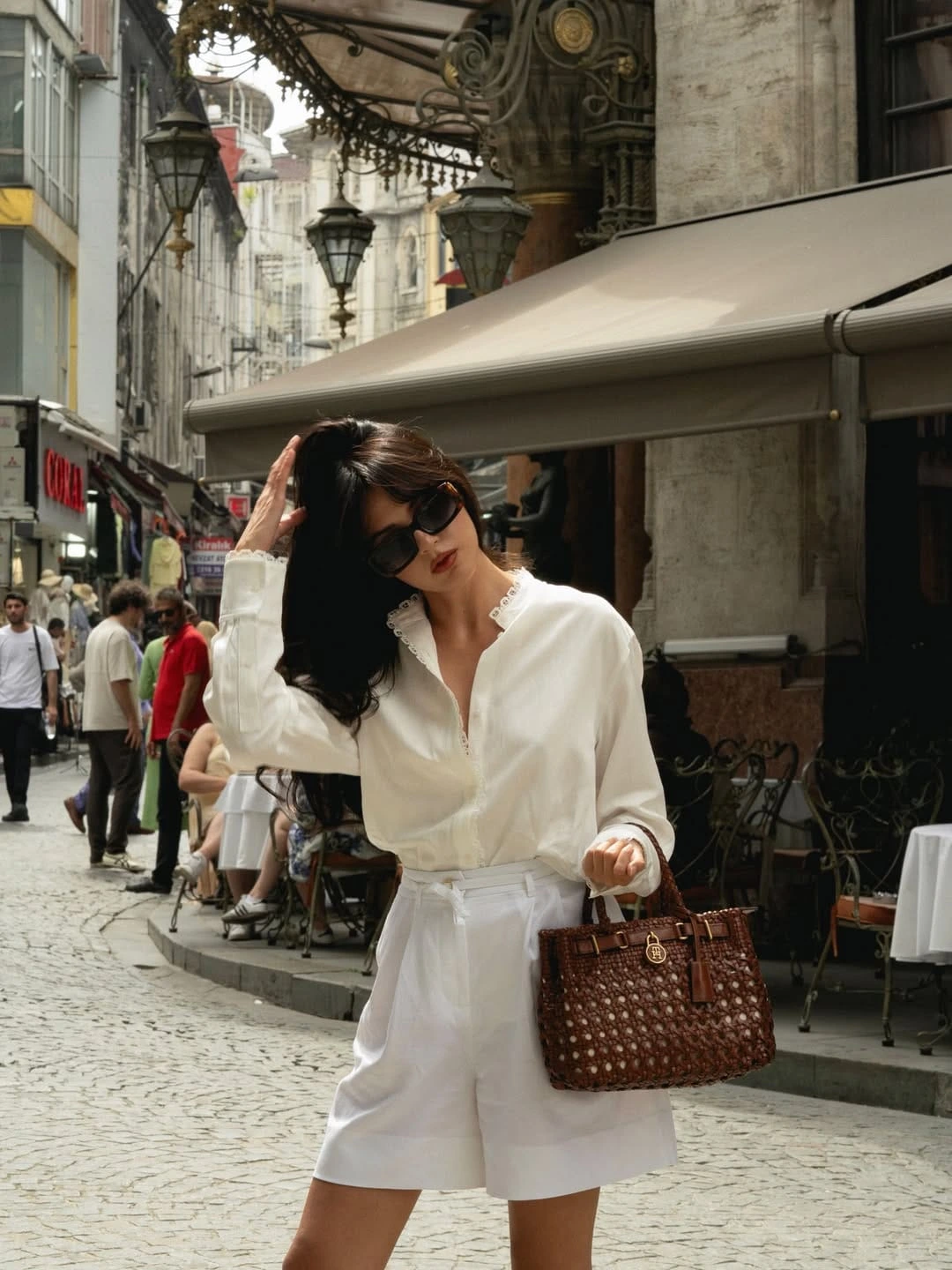 22- White Linen Shirt with Tailored Shorts